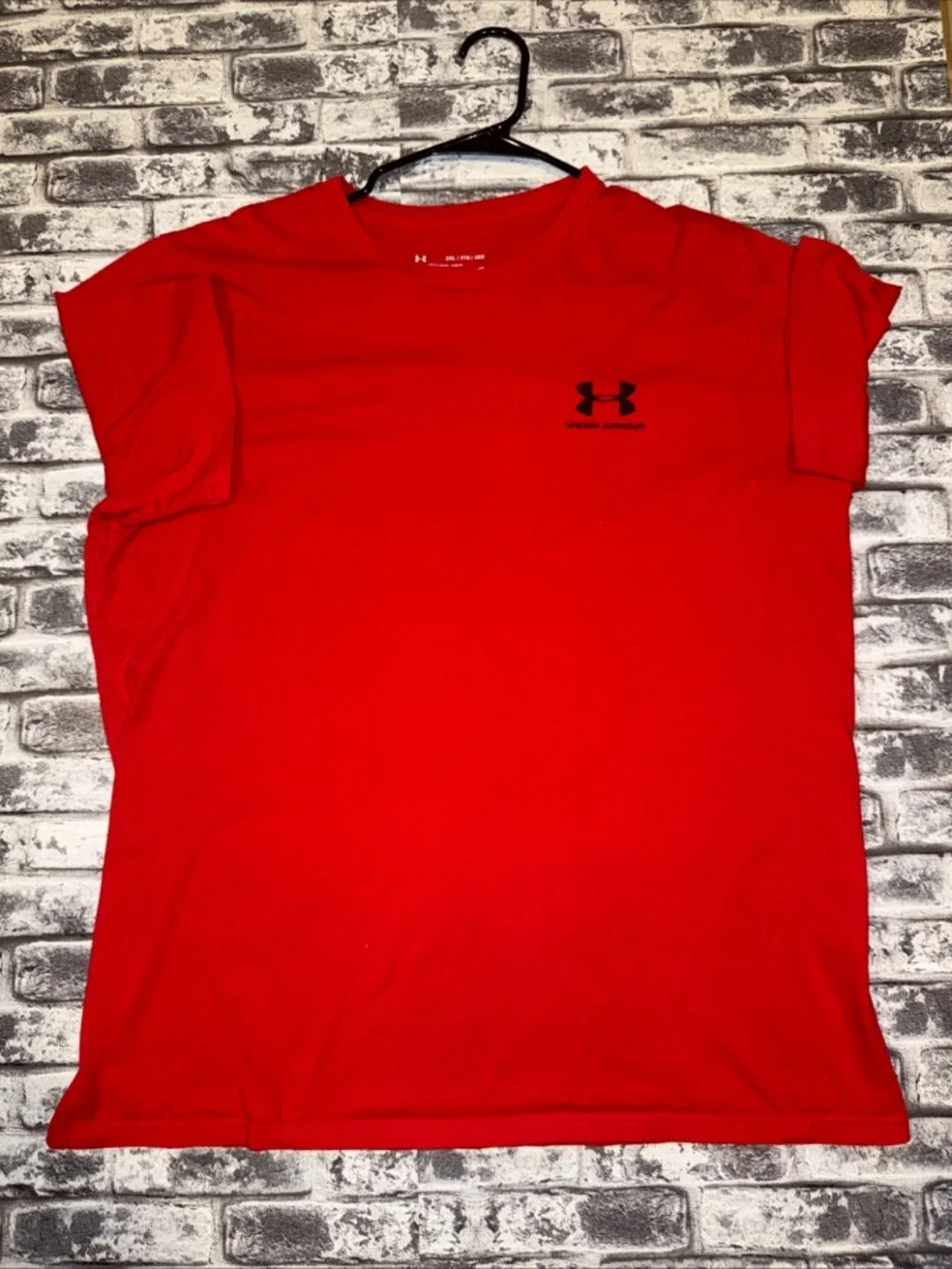 Men’s Under Armour Solid Red T Shirt; Size XXL, Loose Fit - Picture 2 of 9